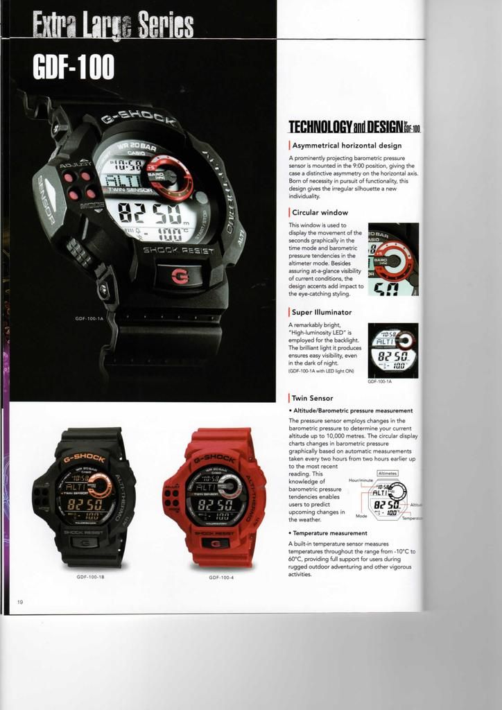 g-shock extra large series gdf-100