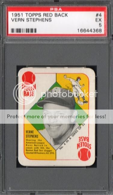 1951 Topps Red Back #4 Vern Stephens (Red Sox) PSA 5  