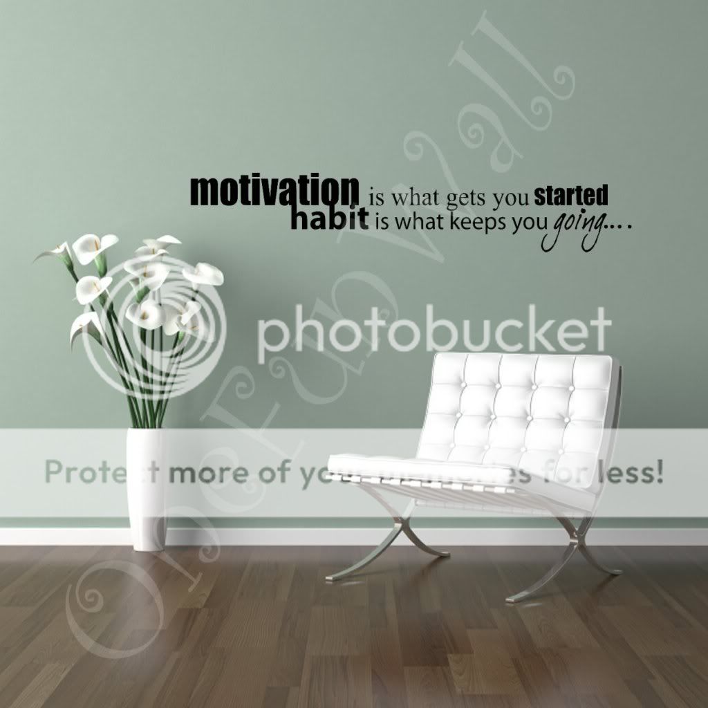 Motivation Habit Vinyl Wall Saying Decal Sticker 9x50  