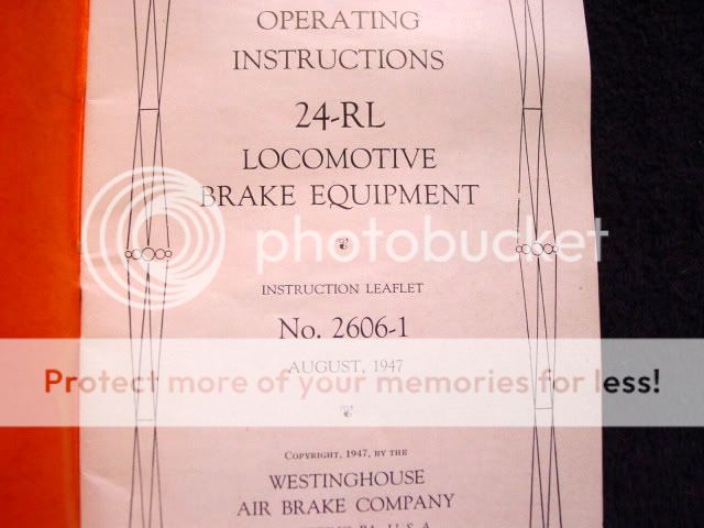   AIR BRAKE CO 24 RL LOCOMOTIVES BRAKE EQUIPMENT OPER MANUAL  